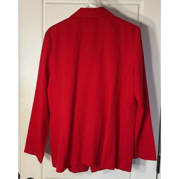 Requirements Red Long Sleeve Blazer W/Pockets and Zipper Plus 16 - Picture 3 of 6